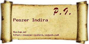 Peszer Indira névjegykártya